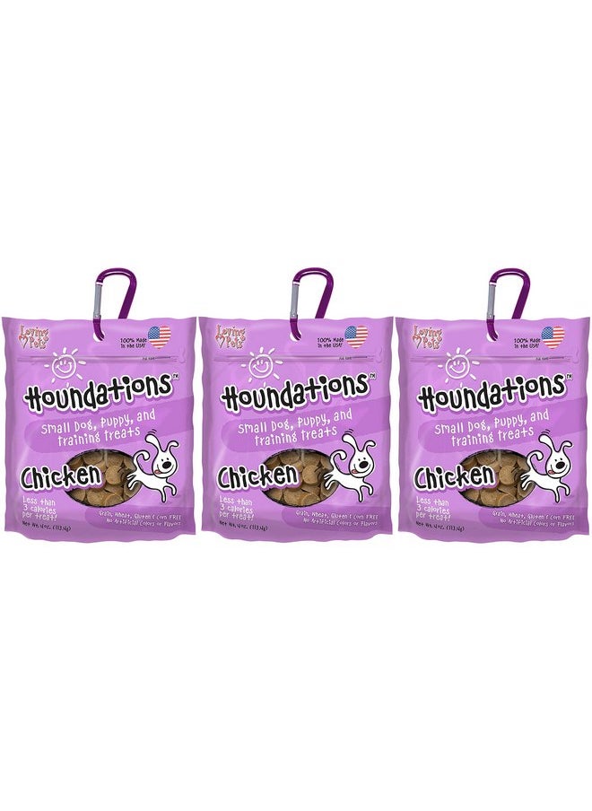 Loving Pets Loving Pets 3 Pack of Chicken Houndations Small Dog, Puppy, and Training Grain-Free Treats, 4 Ounces Each, Made in The USA  - Image 1