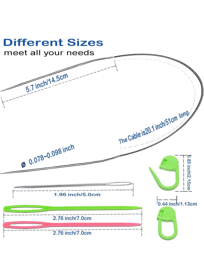 Circular 32-inch (80cm) Stainless Steel Sewing Needle Kits, Stainless Steel Circular Knitting Needle Size US 0 (2mm), Suitable for Crochet Project - Image 2