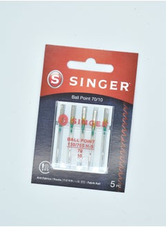 SINGER SINGER BALL POINT NEEDLE (KNIT MEDIUM FIBRICS) SIZE 70/10 (PACK OF 5 NEEDLES) BRAZIL 
