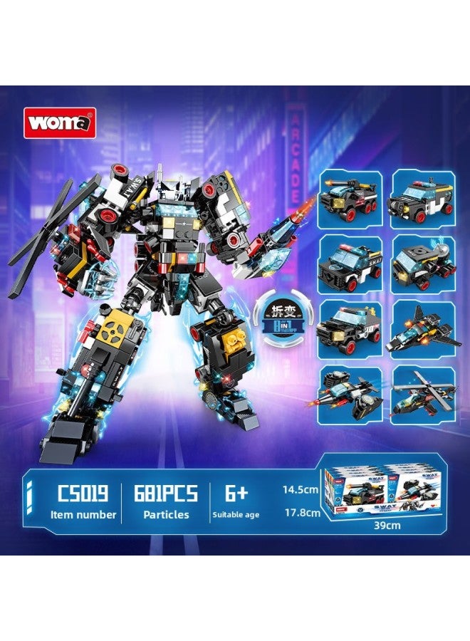 Woma Building Blocks Technology Special Police Team Series Boys Benefit Intelligence Assembled Police Car Aircraft Toys-Color:C5019 SWAT Armor  - Image 1