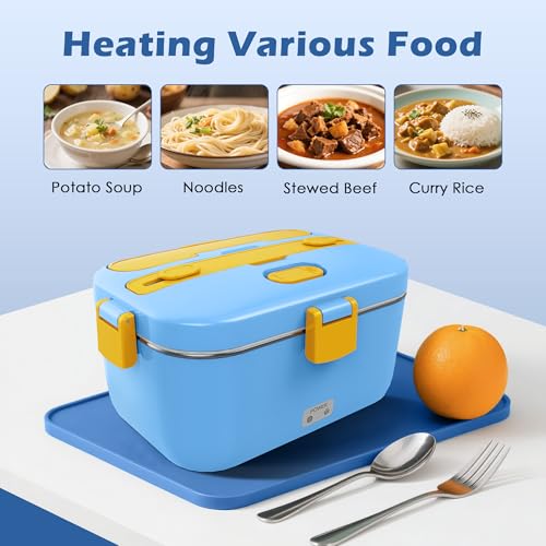 COZYEXPERT 100W Heated Lunch Boxes for Adults 12V 24V 110V-230V Electric Lunch Box Food Heater for Car/Truck Portable Food Heating Boxes with 1.8L 304 SS Containe - Image 4
