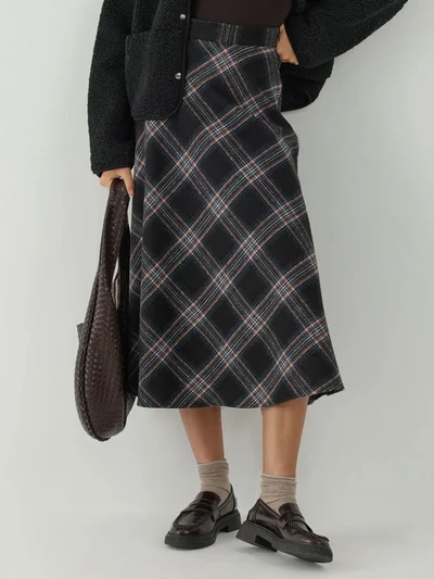 HICCUP Maxi A-Line Skirt with Zipper Closure