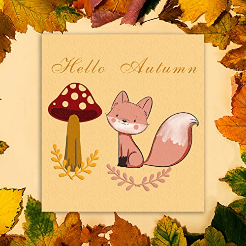 Threetols Fall Mushroom Cutting Dies, Autumn Fox Animal Leaves Die Cuts Embossing Stencil for Card Making Scrapbooking Paper Craft Album Stamps DIY Décor - Image 3