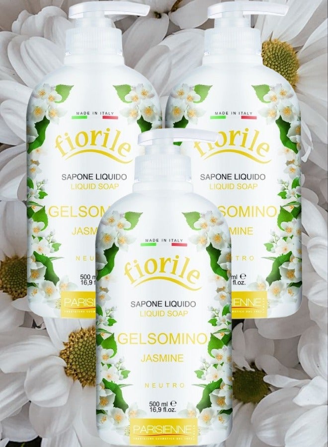 3 Pieces Fiorile Liquid Soap Jasmine 500ml