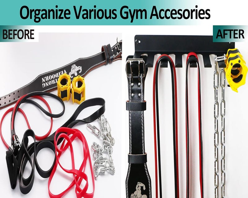 Alvade Multi-Purpose Gym Storage Rack Resistance Bands Hook Home Gym Accessories Storage Fitness Bands Rack Heavy Duty Rack for Resistance Bands, Straps, Jump Ropes, Foam Rollers, Chains - Image 3