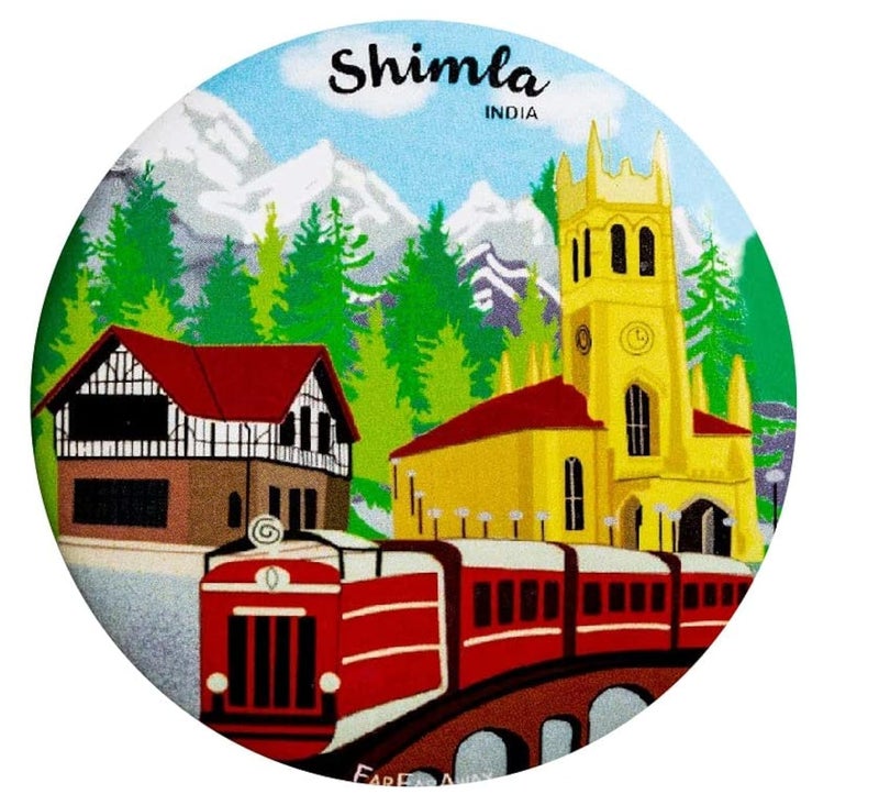 Skywalk India Souvenir Wooden MDF Shimla Fridge Magnet (Multicolour) - Image 4