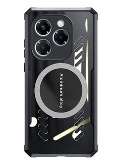 General Case Compatible with Infinix Note 40X 5G, Hole Heat Dissipation Case Hybrid Transparent TPU Bumper Aluminum Alloy Cooling Cover for Infinix Note 40X  - Image 1