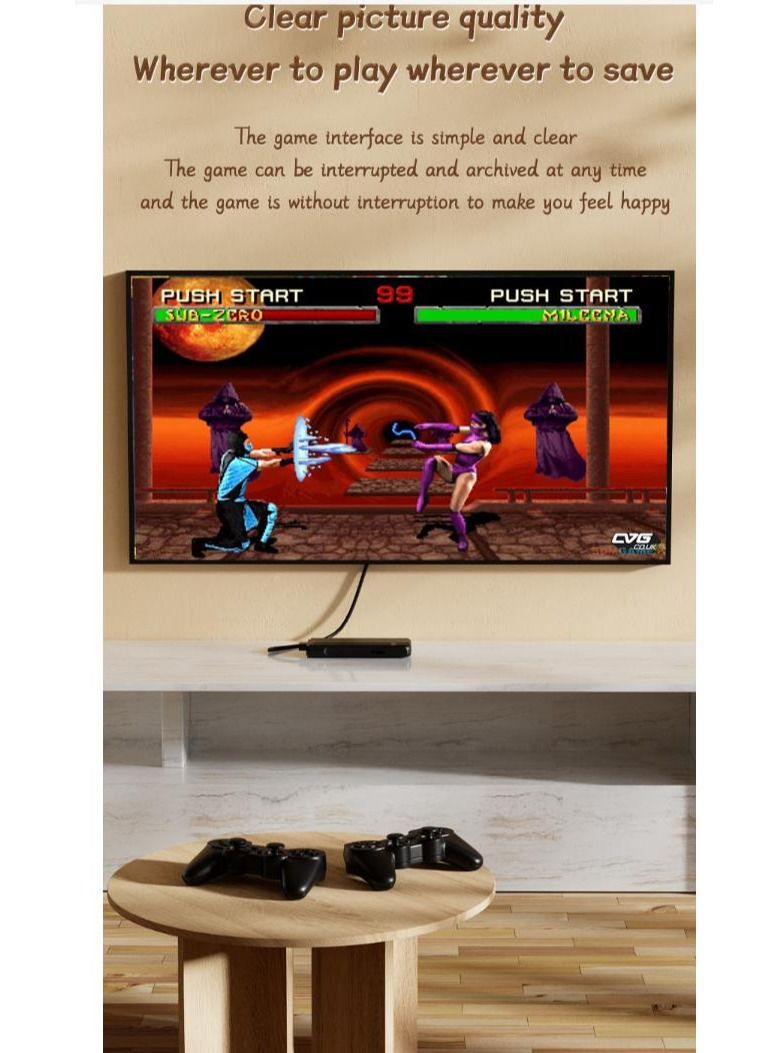 4K HD video game console, dual 2.4G wireless controllers, plug-and-play video game stick, built-in 15,000 games, retro handheld game console  - Image 2