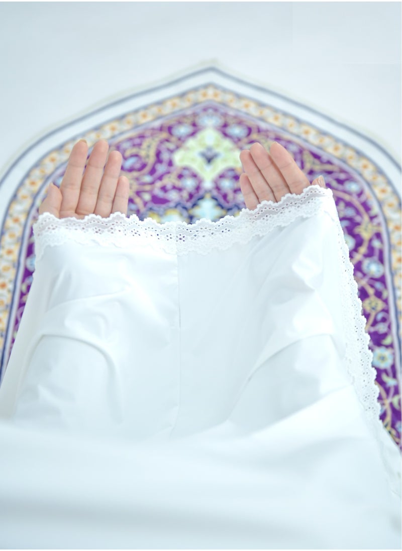 DAMAS COLLECTION - Two Piece Islamic prayer dress women with Lace - Prayer Clothes for Women - Prayer Abaya For women - Jilbab 2 piece, Umrah essentials for women - Prayer set - Image 1