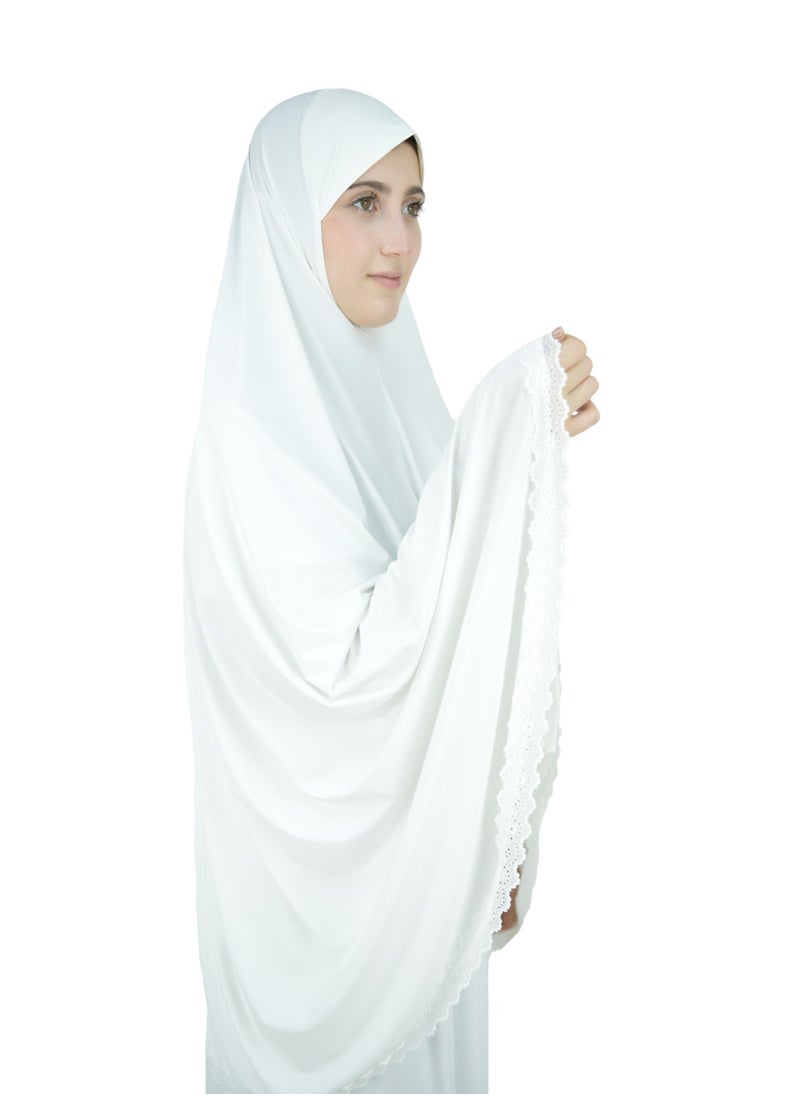 DAMAS COLLECTION Two Piece Islamic prayer dress women with Lace - Prayer Clothes for Women - Prayer Abaya For women - Jilbab 2 piece, Umrah essentials for women - Prayer set  - Image 5