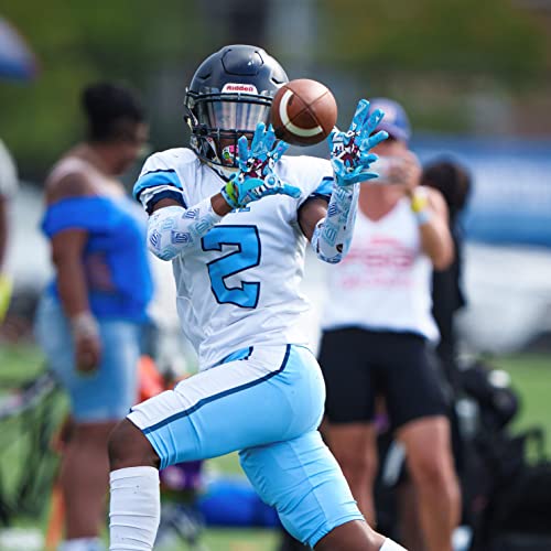 Battle Sports MM 2.0 Neon Blue Wide Receiver Football Gloves, Ultra Stick Adult & Youth Gloves - Adult Large, Neon Blue - Image 4