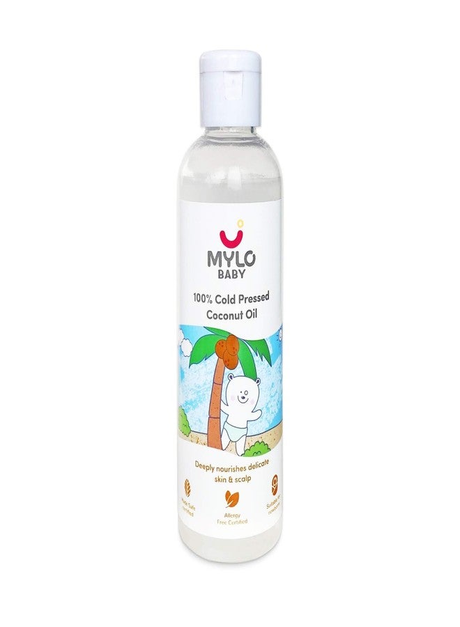 Mylo Baby 100% Cold Pressed Coconut Oil for Baby Massage, Soft Skin & Healthy Hair | Pure, Natural and Safe for New Borns with Vitamin E, Vitamin K and Fatty Acid | 200 ml (Pack of 1) - Image 1