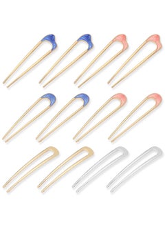 DanziX 12Pcs Metal U Shaped Hair Pins Vintage Hair Pins French Hair Pins Hair Chignon Buns Hair Accessories for Woman GirlsGold and Silver 