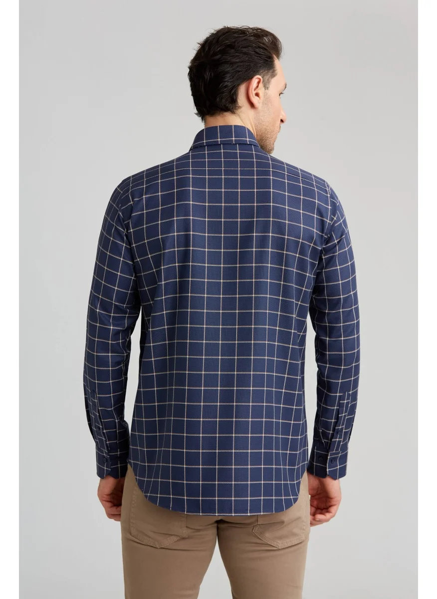 Bisse Sports ShirtRegular Fitu.kolpaşa Collar Plaid Yellow GMEKS0122300219_D17