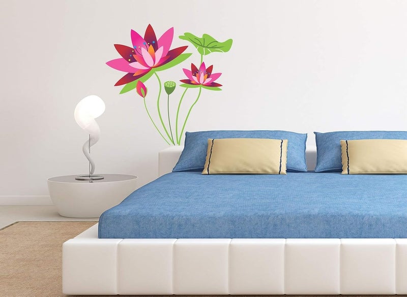 Asmi Collection Asmi Collections Wall Stickers Beautiful Lotus Flower  - Image 1