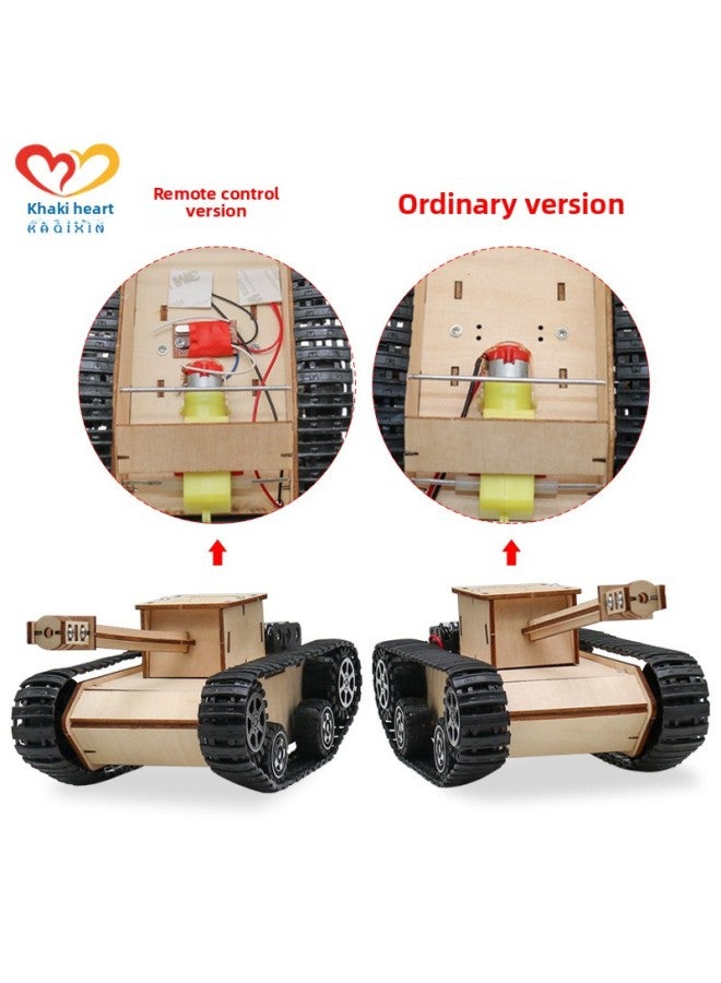 Ordinary Version Of Ares Tank Electric Simulation Model Primary School Students Science And Technology Small Invention Interesting Self-made Track Tank Car-Color:Ordinary Version Of The Ares Tank (no Remote Control)  - Image 5