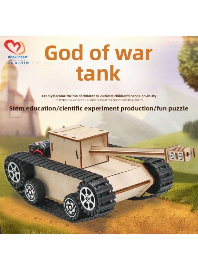 Ordinary Version Of Ares Tank Electric Simulation Model Primary School Students Science And Technology Small Invention Interesting Self-made Track Tank Car-Color:Ordinary Version Of The Ares Tank (no Remote Control)  - Image 2