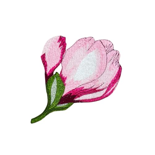 GARAAN - Machine Embroidered Applique, Embroidery Patch, Sew on Patches, DIY Projects, Magnolia Bud Pink (Pack of 6) - Image 1