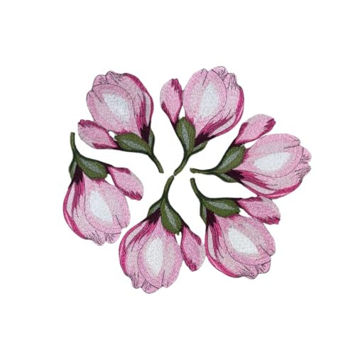 GARAAN - Machine Embroidered Applique, Embroidery Patch, Sew on Patches, DIY Projects, Magnolia Bud Pink (Pack of 6) - Image 2