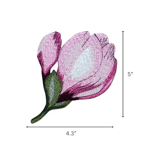 GARAAN - Machine Embroidered Applique, Embroidery Patch, Sew on Patches, DIY Projects, Magnolia Bud Pink (Pack of 6) - Image 3