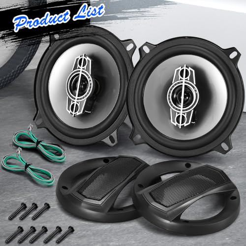 Suacopzar 5 Inch 4-Way Car Coaxial Speakers, 300W Max 4Ohm Car Audio Speaker with PEI Dome Tweeters, Tweeters Vehicle Coaxial Speaker Compact for Car Truck Door Speakers Replacement (Pair) - Image 2
