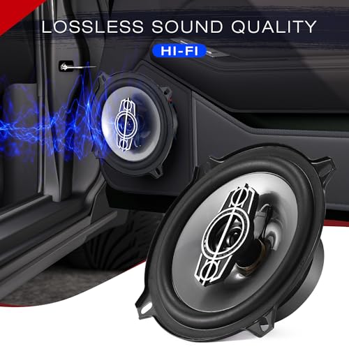 Suacopzar 5 Inch 4-Way Car Coaxial Speakers, 300W Max 4Ohm Car Audio Speaker with PEI Dome Tweeters, Tweeters Vehicle Coaxial Speaker Compact for Car Truck Door Speakers Replacement (Pair) - Image 5
