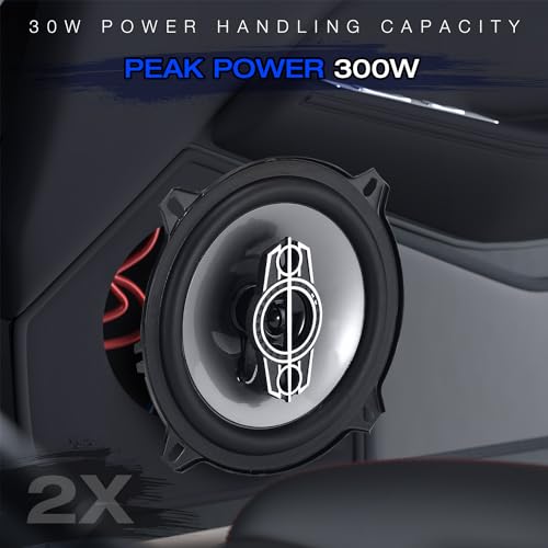 Suacopzar 5 Inch 4-Way Car Coaxial Speakers, 300W Max 4Ohm Car Audio Speaker with PEI Dome Tweeters, Tweeters Vehicle Coaxial Speaker Compact for Car Truck Door Speakers Replacement (Pair) - Image 4