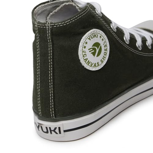 YUKI Unisex Canvas Comfortable & Lightweight Sneaker for Men's and Women's | High Top Canvas Sneakers Green - Image 3
