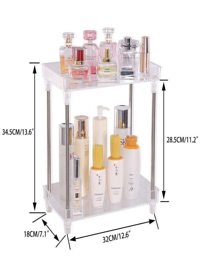 Hpenp 2-Tier Bathroom Countertop Organizer - Vanity Tray Cosmetic Skincare Makeup Storage - Kitchen Spice Rack Standing Shelf（2-Tier） - Image 2