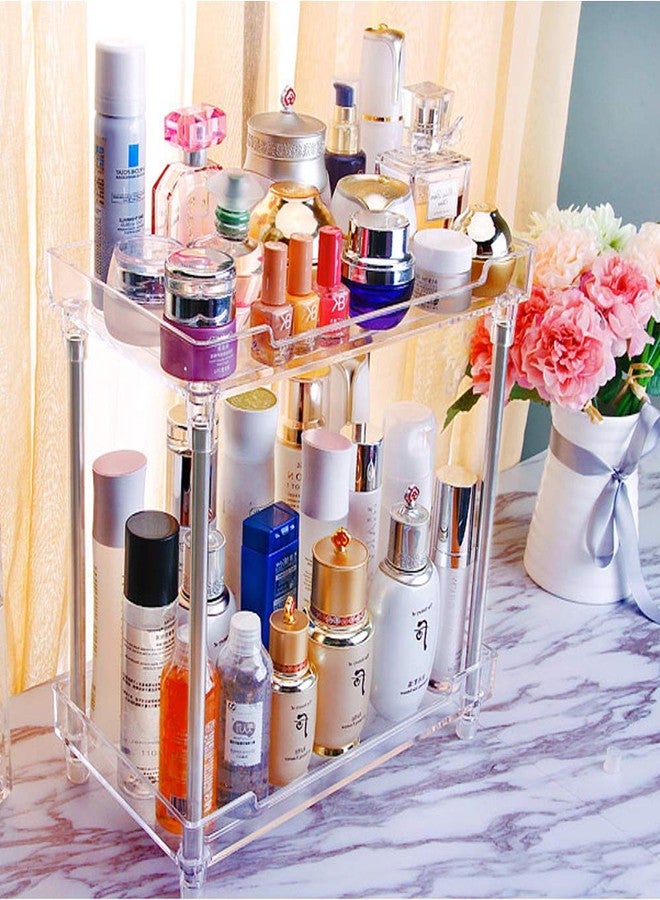 Hpenp 2-Tier Bathroom Countertop Organizer - Vanity Tray Cosmetic Skincare Makeup Storage - Kitchen Spice Rack Standing Shelf（2-Tier） - Image 4