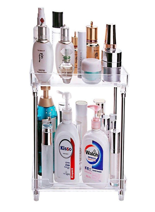 Hpenp 2-Tier Bathroom Countertop Organizer - Vanity Tray Cosmetic Skincare Makeup Storage - Kitchen Spice Rack Standing Shelf（2-Tier） - Image 1