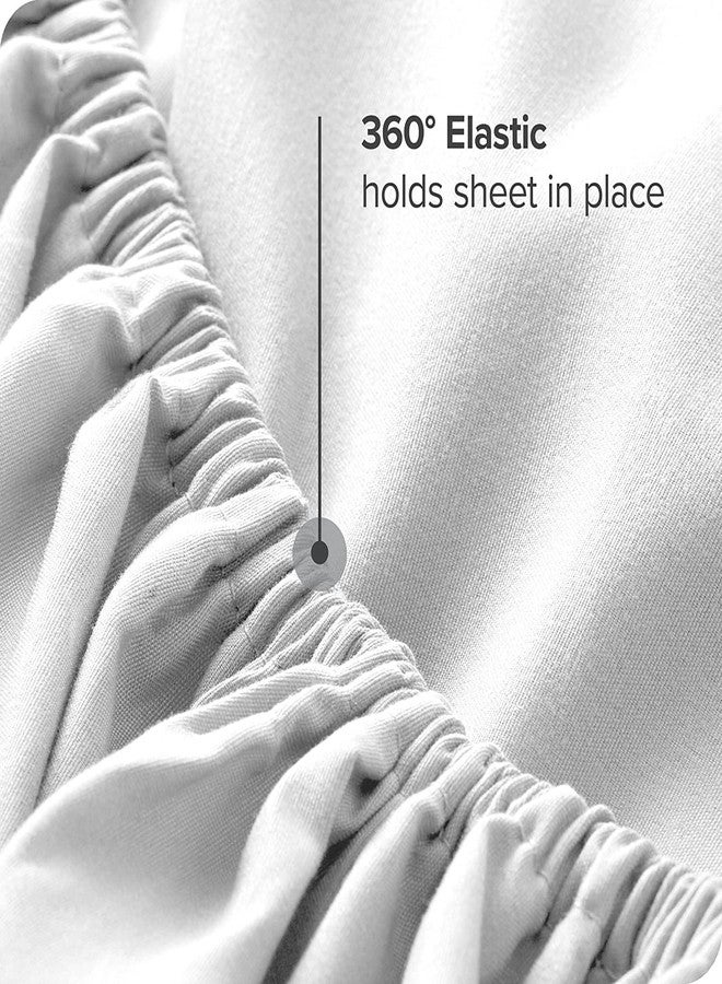 Hashcart King Size Bedding Set | 4 Piece Bed Sheet Set | Easy Fit Deep Pockets Elastic Sheet with Flat Sheet & Pillowcases| Extra Soft & Wrinkle Free Sheets | Shrinkage & Fade Resistant [White] - Image 5