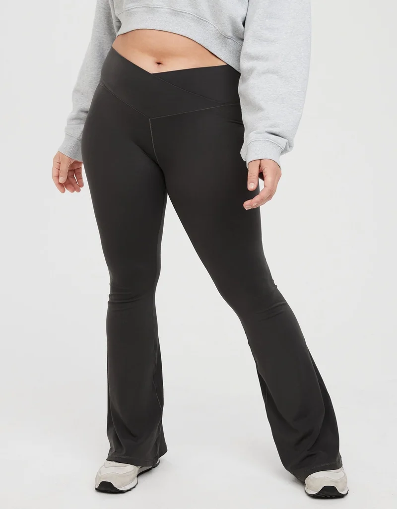 Aerie  OFFLINE By Aerie Real Me High Waisted Crossover Flare Legging for Women | Best Price UAE