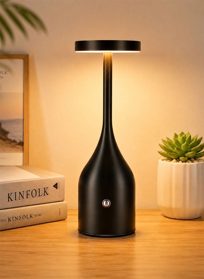 Bedside Touch Lamp, Rechargeable Table Lamp Cordless with 5000mAh | Touch Lamps for Nightstand, 3 Color Temperatures, Stepless Dimming, Eye-Friendly, Waterproof, Anti‑Slip Base, Memory Function - Image 1