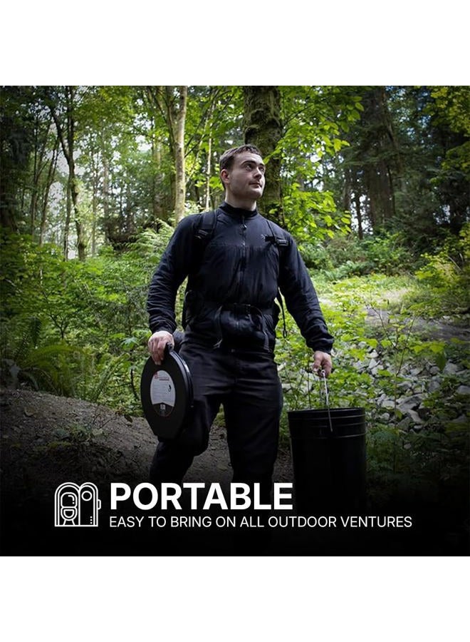 72 HRS Premium Portable Camping Toilet Seat with Lid for Camping, Hiking, Emergencies - Perfect for Emergency Preparedness, Backcountry, Car, Boat, Road Trips (No Bucket) - Image 3