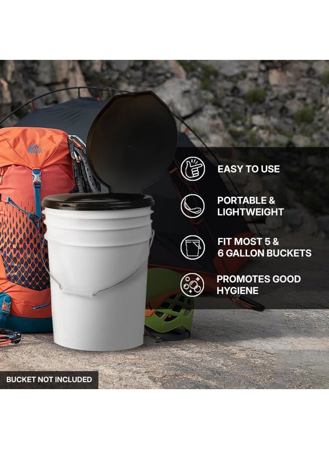 72 HRS Premium Portable Camping Toilet Seat with Lid for Camping, Hiking, Emergencies - Perfect for Emergency Preparedness, Backcountry, Car, Boat, Road Trips (No Bucket) - Image 4