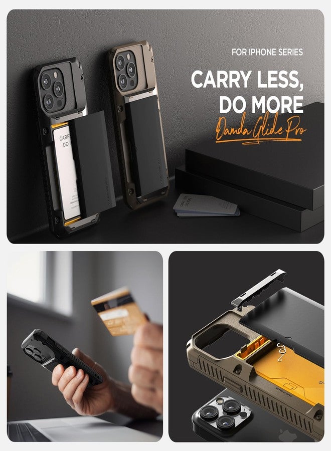 VRS DESIGN Damda Glide Pro Phone Case for iPhone 13 Pro Max, Sturdy Semi Auto Wallet [4 Cards] Case with Card Slot Holder, Compatible for iPhone 13 Pro Max Case (2021) (Black) - Image 4