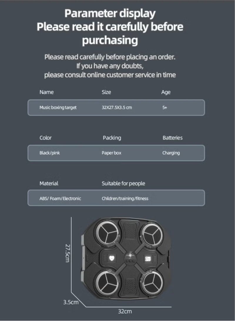 JAJEEK "Music Boxing Machine for Adults & Kids – Wall Mount Smart Agility Training, Electronic Punching Target with Sound, Workout Boxing Pads, Fun Target Punch Equipment" - Image 5