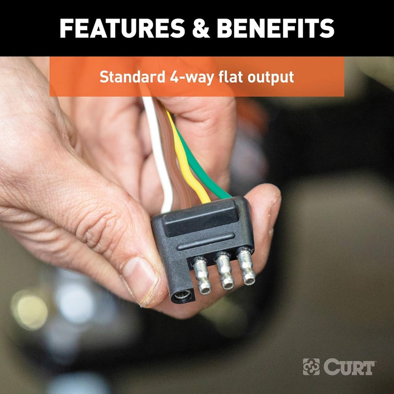 Curt 58030 Trailer-Side 4-Pin Flat Wiring Harness with 12-Inch Wires (Pack of 2) - Image 3