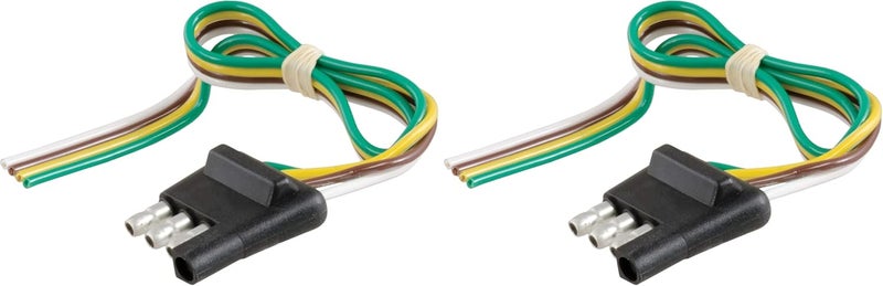 Curt 58030 Trailer-Side 4-Pin Flat Wiring Harness with 12-Inch Wires (Pack of 2) - Image 1