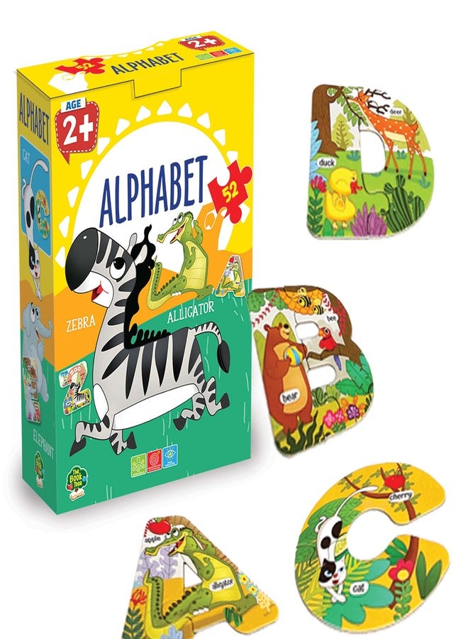 THE BOOK TREE Abc Learning Puzzle - 52 Piece Educational Alphabet Jigsaw Set, Colorful Animal-Themed Interlocking Pieces For Preschoolers, Age 2+, Development Toy By Majestic Book Club, Kids - Image 1