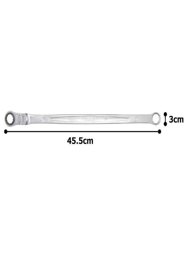 TONE Ratchet Ring Wrench Long Flex Head RMA-19L 19mm - Image 5