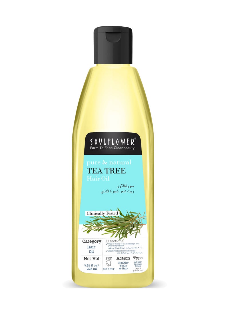 Soulflower Tea Tree Dandruff Treatment Oil For Hair And Scalp, Controls Hair Loss, 100% Pure, Natural, Coldpressed, Enriched With Tea Tree Essential Oil, Vegan  - Image 1