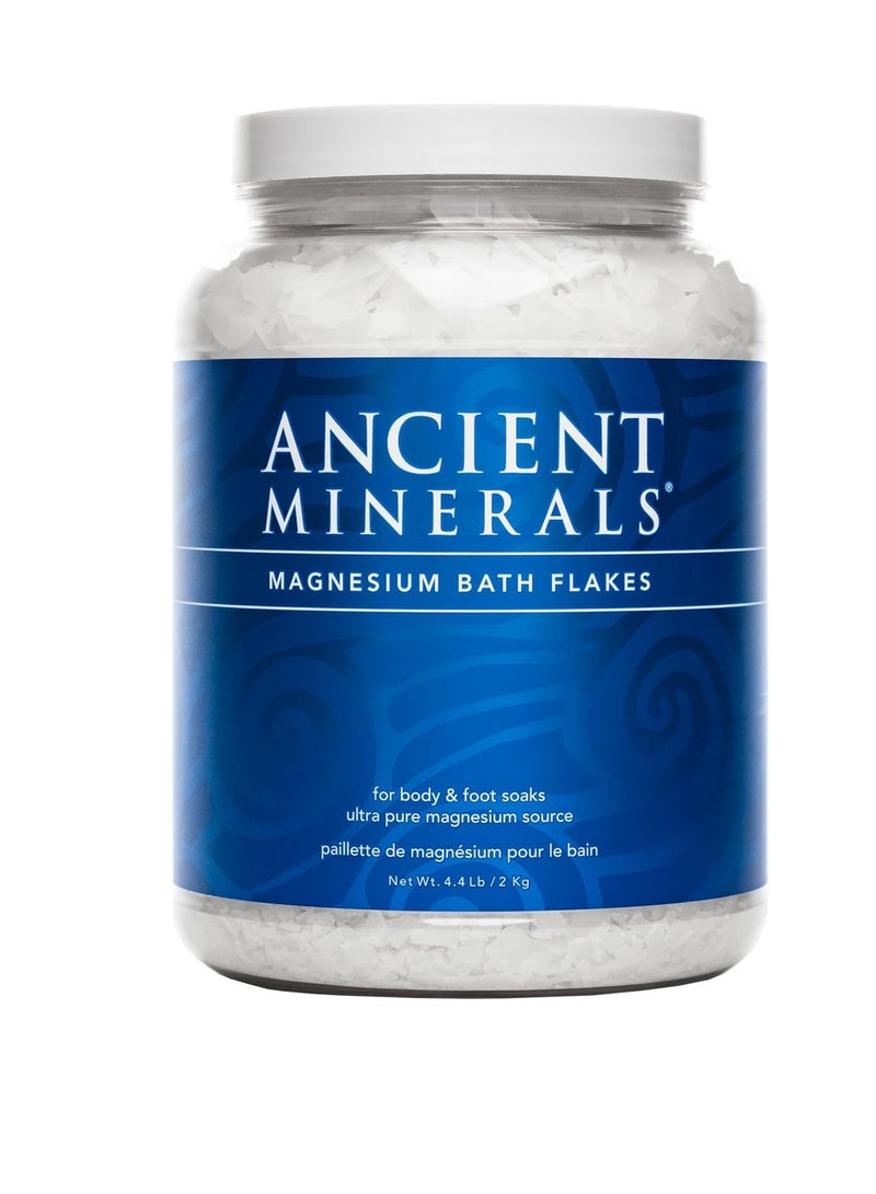 Ancient Minerals Ancient Minerals Magnesium Bath Flakes - Bathing Alternative to Epsom Salt - Soak in Natural Salts - High-Absorption Efficiency for Relaxation, Wellness & Muscle Relief (4 .4 lb)  - Image 1