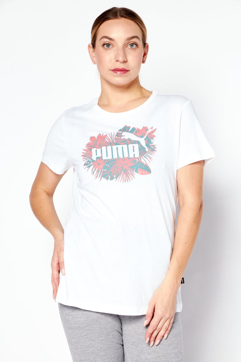 PUMA Women Sportswear Fit Outdoor Short Sleeve T-Shirt, White  - Image 1