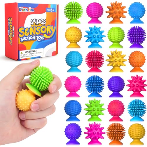 Richtim Sensory Fidget Toys for Kids Adults 24 Pack Textured Sensory Toys for Autism Kids Quiet Anxiety Fidgets for Classroom Easter Basket Stuffers Egg Fillers Bulk Fidgets for Gooide Bag Stuffers - Image 1