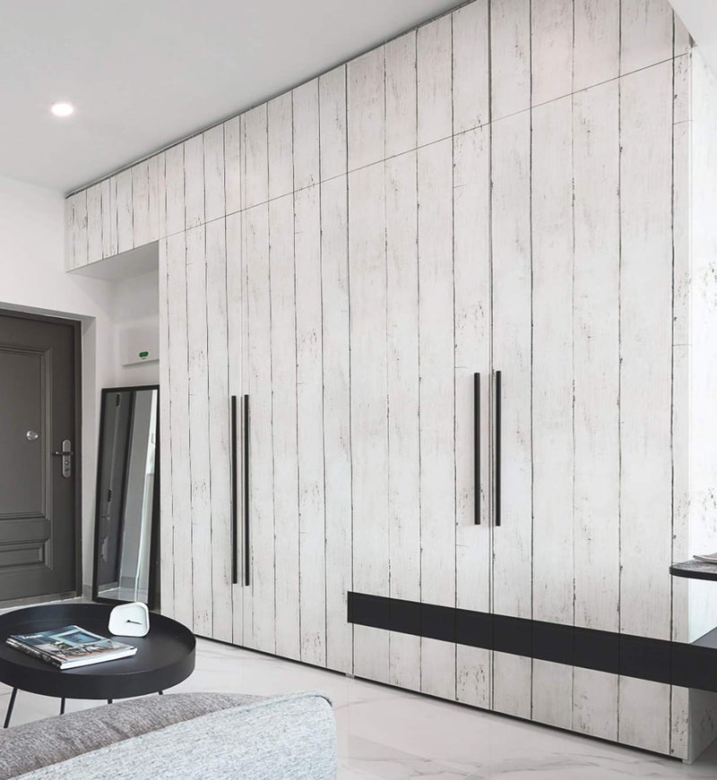CiCiwind 118â€ x17.7â€ Wood Wallpaper Peel and Stick White Wood Wall Paper for Bathroom Bedroom Removable Waterproof Self-Adhesive Wallpaper Shiplap Contact Paper Decoral Laundry Room Vinyl Film - Image 4