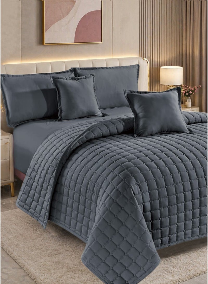 مون مفرش سرير نفرين صيفي مضغوط | 6 قطع | لحاف مبطن فاخر 230×250 سم | شرشف مغاط 200×200+35 سم - Image 1