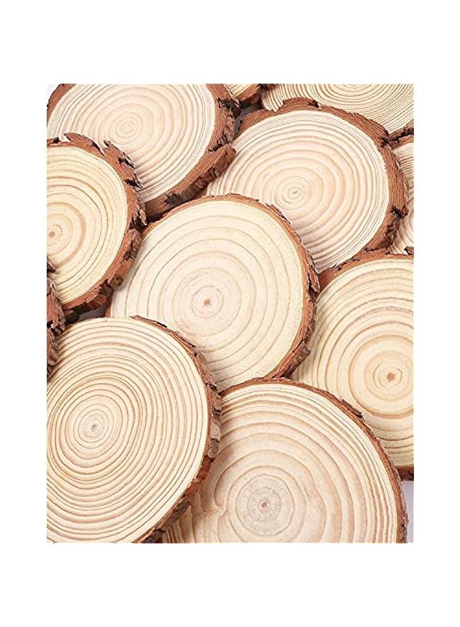 Arabest 8Pcs 6-6.3 Inch Wood Slices, Unfinished Natural Craft Wooden Circles Tree Slice for DIY Arts and Craft Natural Wedding Holidays Ornaments - Image 2