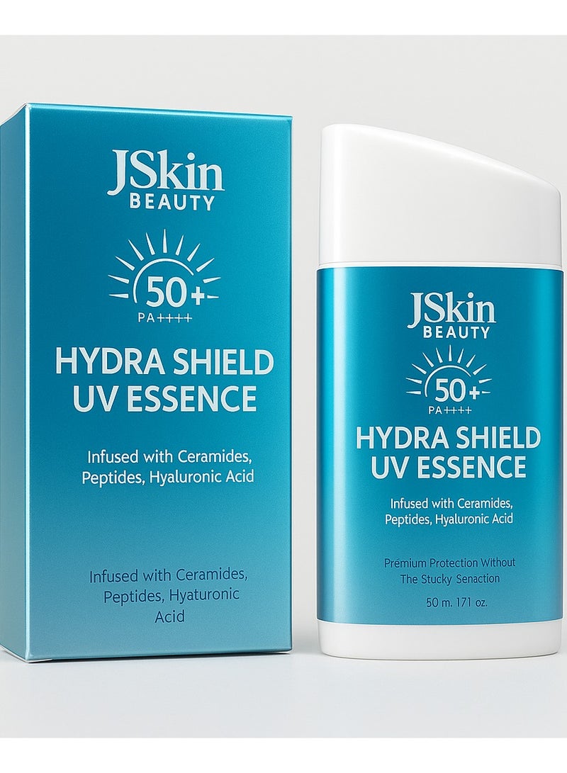 جيه سكين بيوتي كريم الوقاية من الشمس اليومي خفيف الوزن من جيه سكين بيوتي هيدرا شيلد بعامل حماية من الشمس 50 | غني بالسيراميدات والببتيدات وحمض الهيالورونيك | حماية واسعة من الشمس (50 غرام)